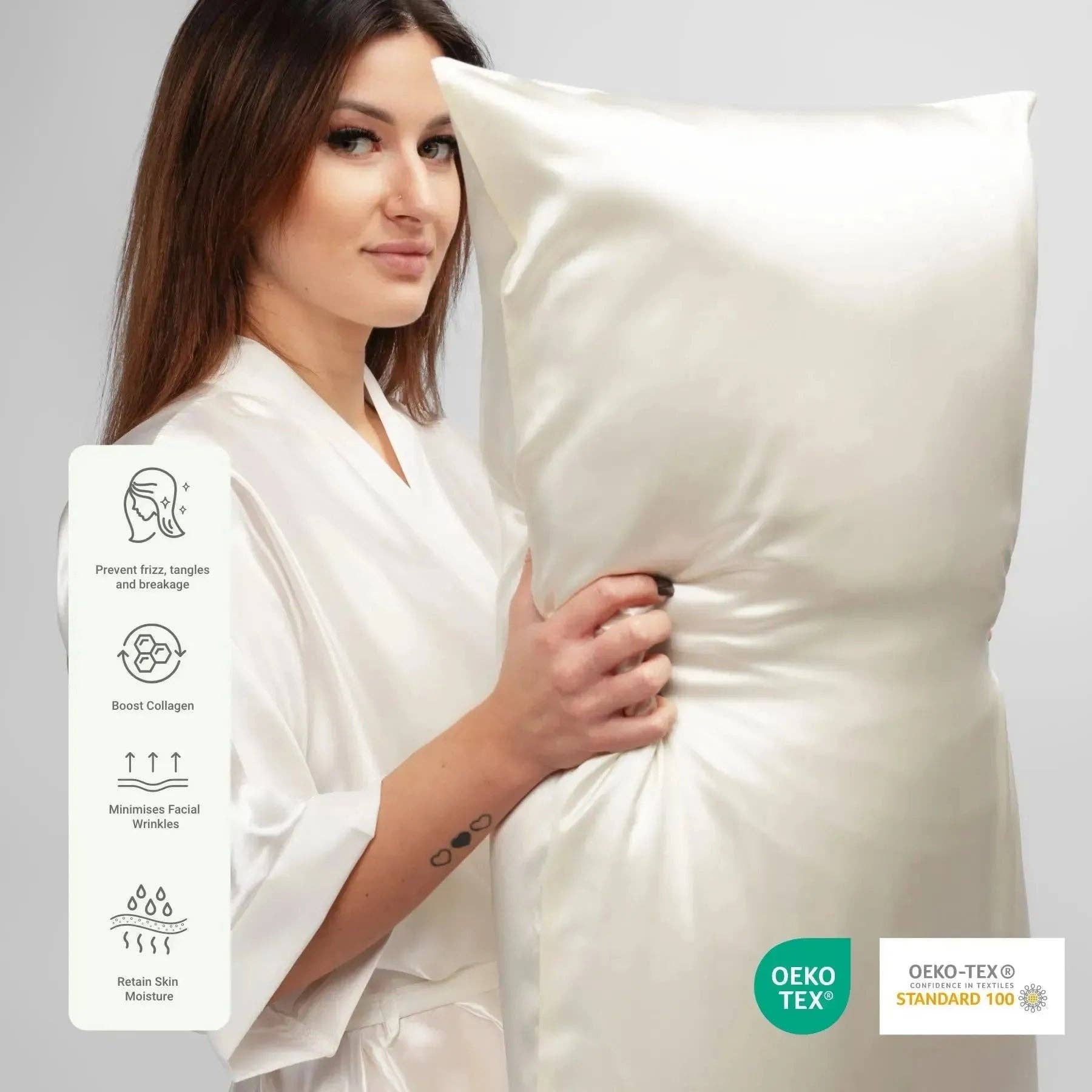SilkSleek® – wholesale Bedding pillowcase/sham – Ivory Silk Pillowcase3