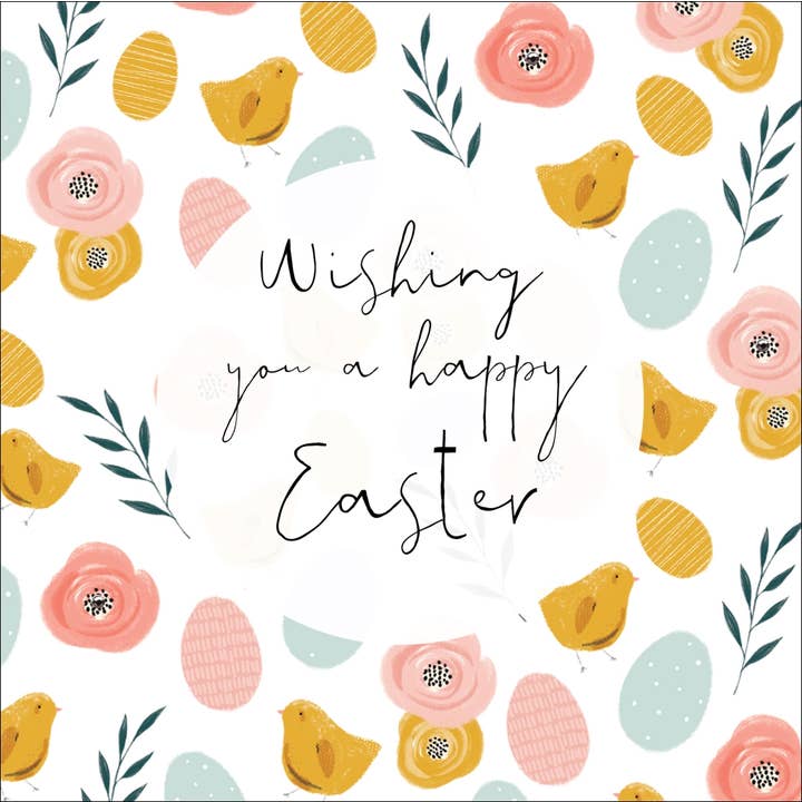 Wishing You a Happy Easter, Handmade Greeting Card for wholesale by The Handcrafted Card Company