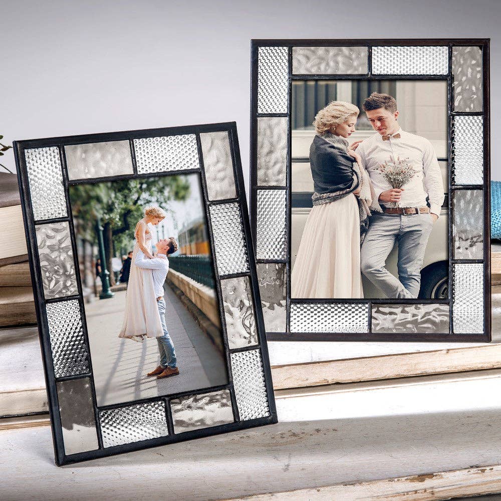 J Devlin Glass Art & Bert Anderson Collection - Wholesale Picture Frame - Pic 429 Grey and Textured Clear Glass - Easel Back Frame Series6