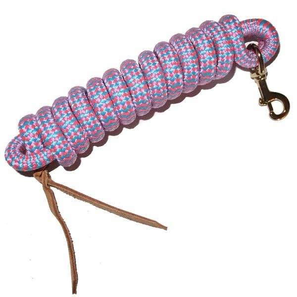 Smart Horse Gear - Vente Équipement d’équitation - Laisse de cowboy 5/8 po x 9 pi avec mousqueton BP, fermoir en cuir/couleurs bicolores4