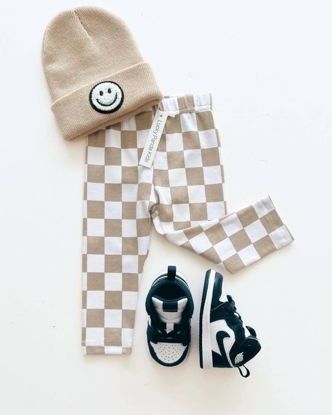 Lucky Panda Kids - Wholesale Fashion Leggings - Kids - Checkered Leggings | Latte3