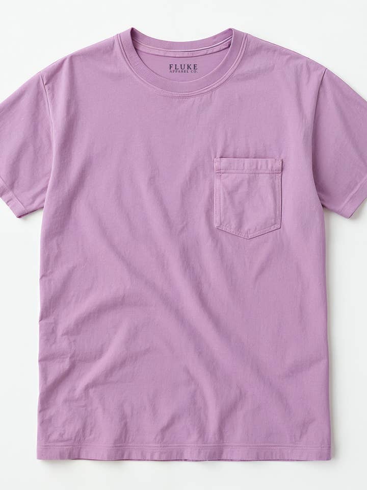 Strandgewaschenes T-Shirt mit Tasche für den Großhandel von Fluke Apparel Company