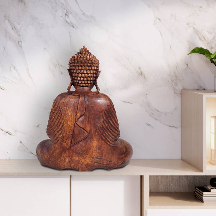 Natures Artifacts Inc – wholesale Sculpture – Large Meditation Buddha Statue (Hand carved in Bali)