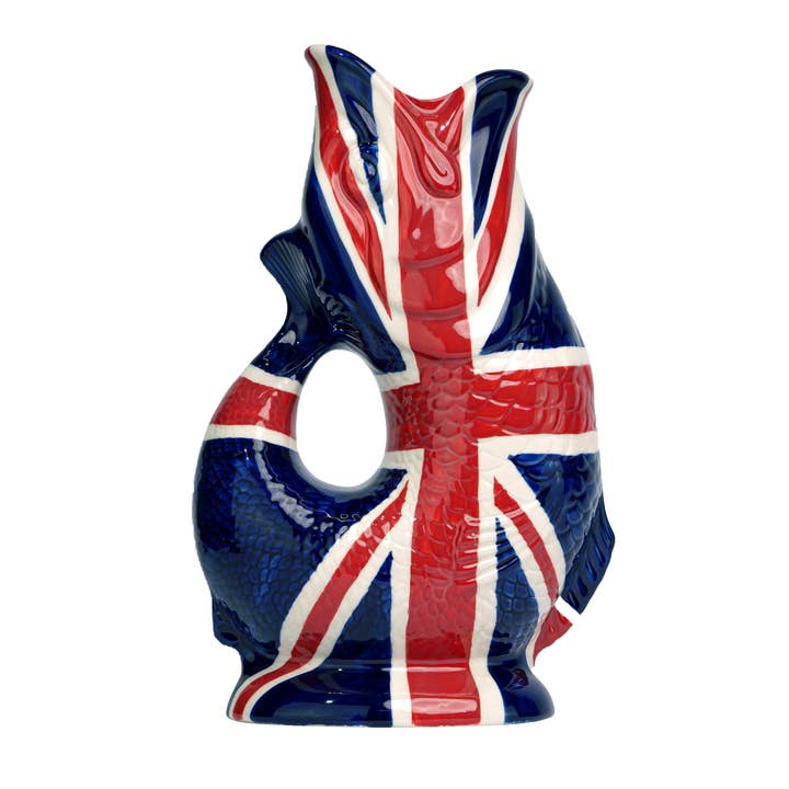 NEW - UK FLAG XL GLUGGLE JUG for wholesale by Gluggle Jug / The Gluggle Jug Factory