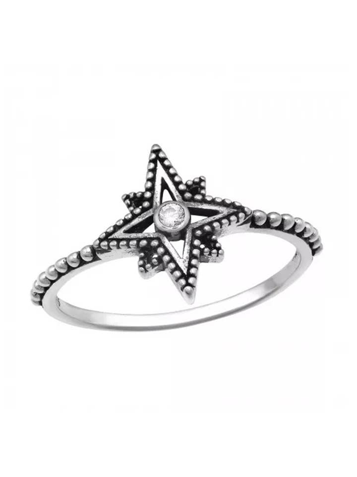 Anillo de estrella de filigrana de plata esterlina con cz - SS para venta al por mayor de Zoey Simmons
