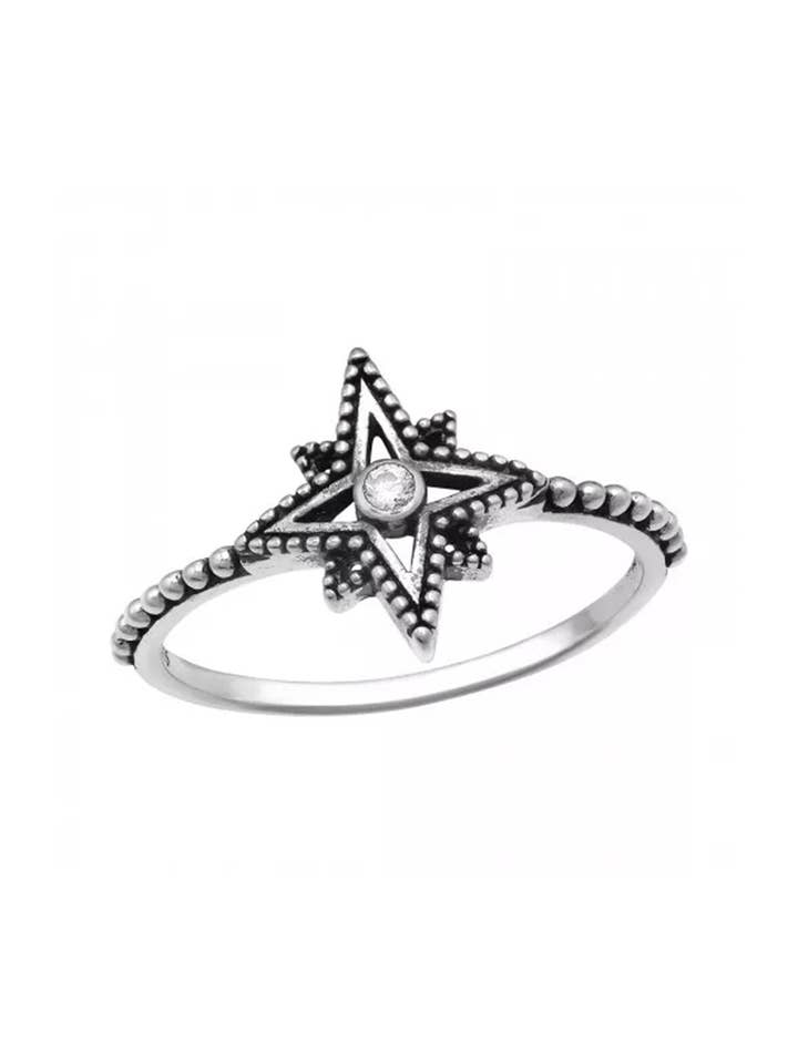 Bague étoile en filigrane en argent sterling avec cz - SS pour la vente par Zoey Simmons