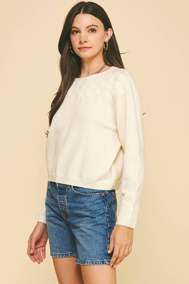 PINCH - Venta al por mayor Jersey de punto - Mujer - JERSEY DE PUNTO BORDADO FLORAL - 6371WM2