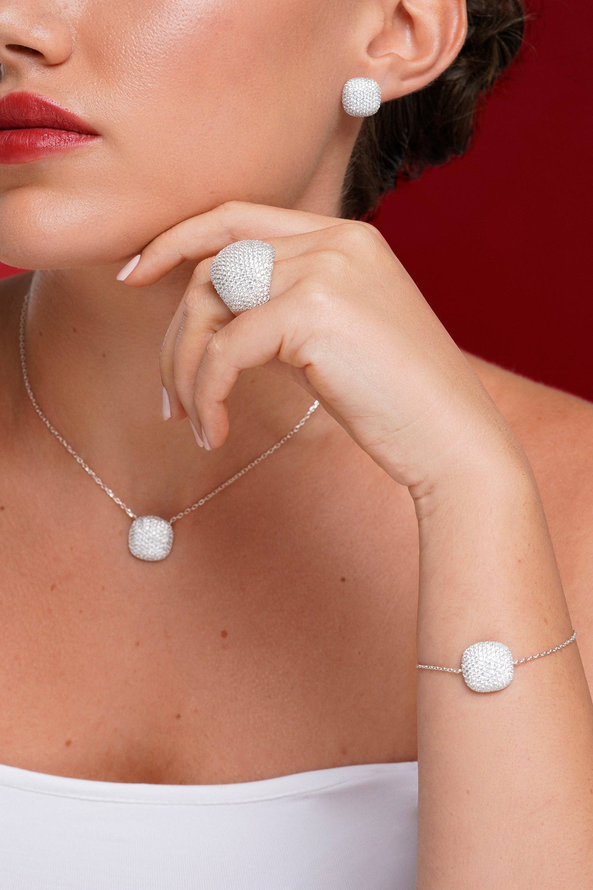 Itemporality - Wholesale Cocktail/Statement Ring - White pavé ball ring5