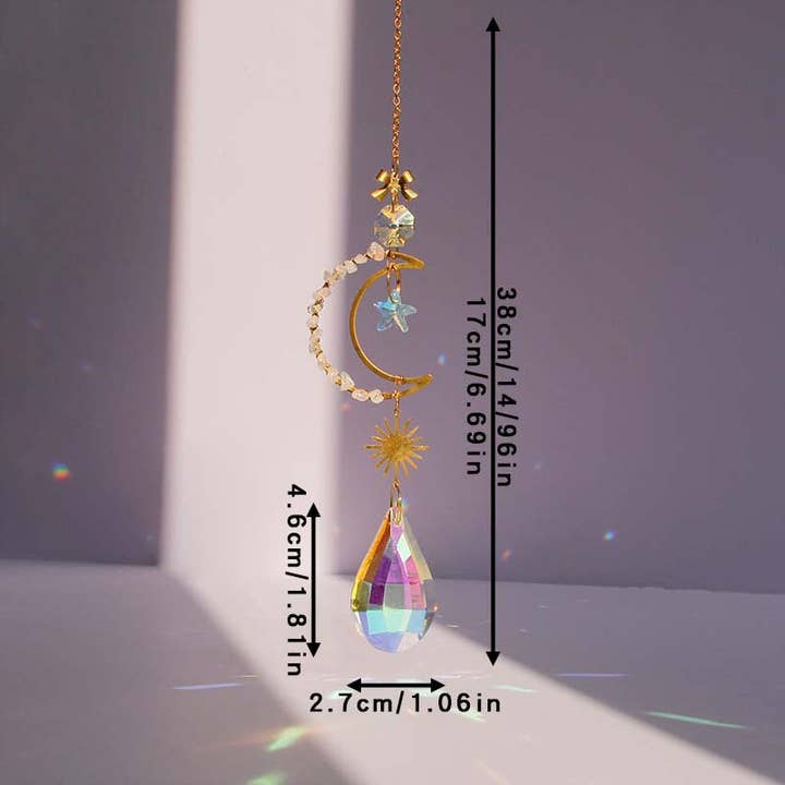 Dipped Shop - Wholesale Suncatcher - Colorful Sun Moon Hanging Crystal Decoration DPCD9
