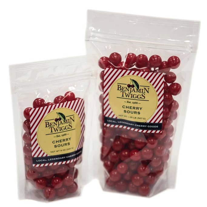 1.25 LB Cherry Sour Balls for wholesale by Benjamin Twiggs