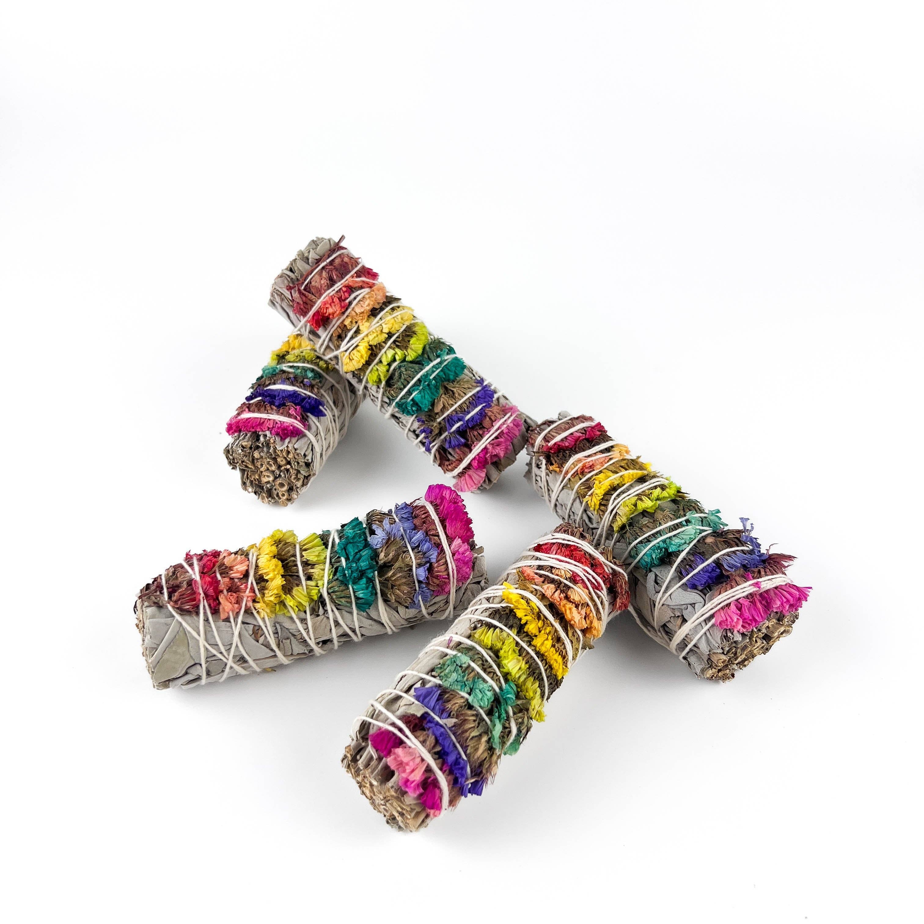 GREENROOTS USA LLC - Wholesale Sage Bundle - 7 Chakra Sinuata Flower White Sage 4" Organic Grown In Cali16