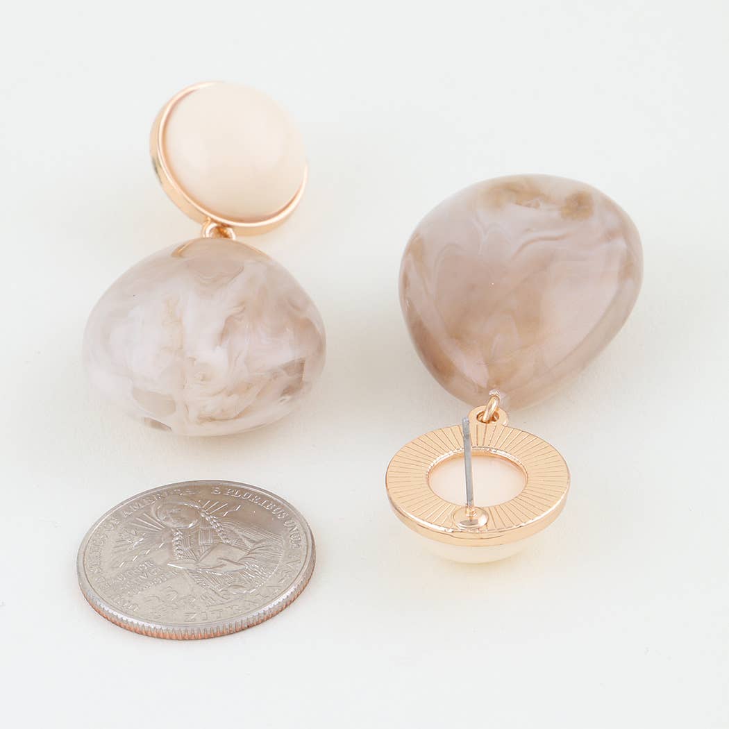 3AM BY H&D ACCESSORIES - Wholesale Dangle Earrings - Marble Stone Teardrop Earrings0