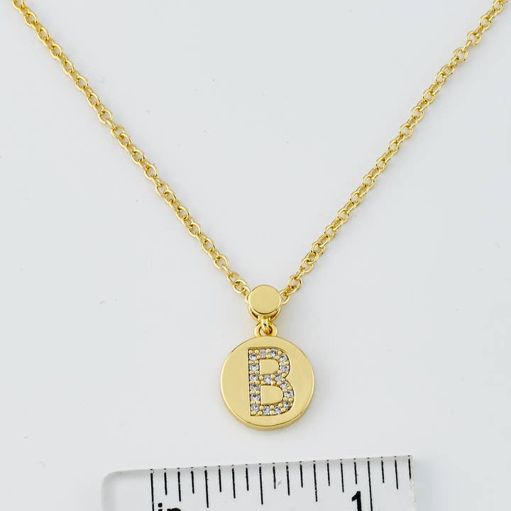 Little Miss Twin Stars - Wholesale Pendant/Charm Necklace - LMTS Classic! Initial Disc Pendant Necklace90