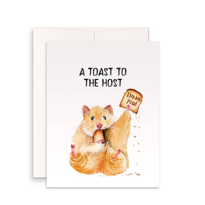 Liyana Studio - Wholesale Thank You Card - Hamster Toast To The Host - Funny Thank You Card