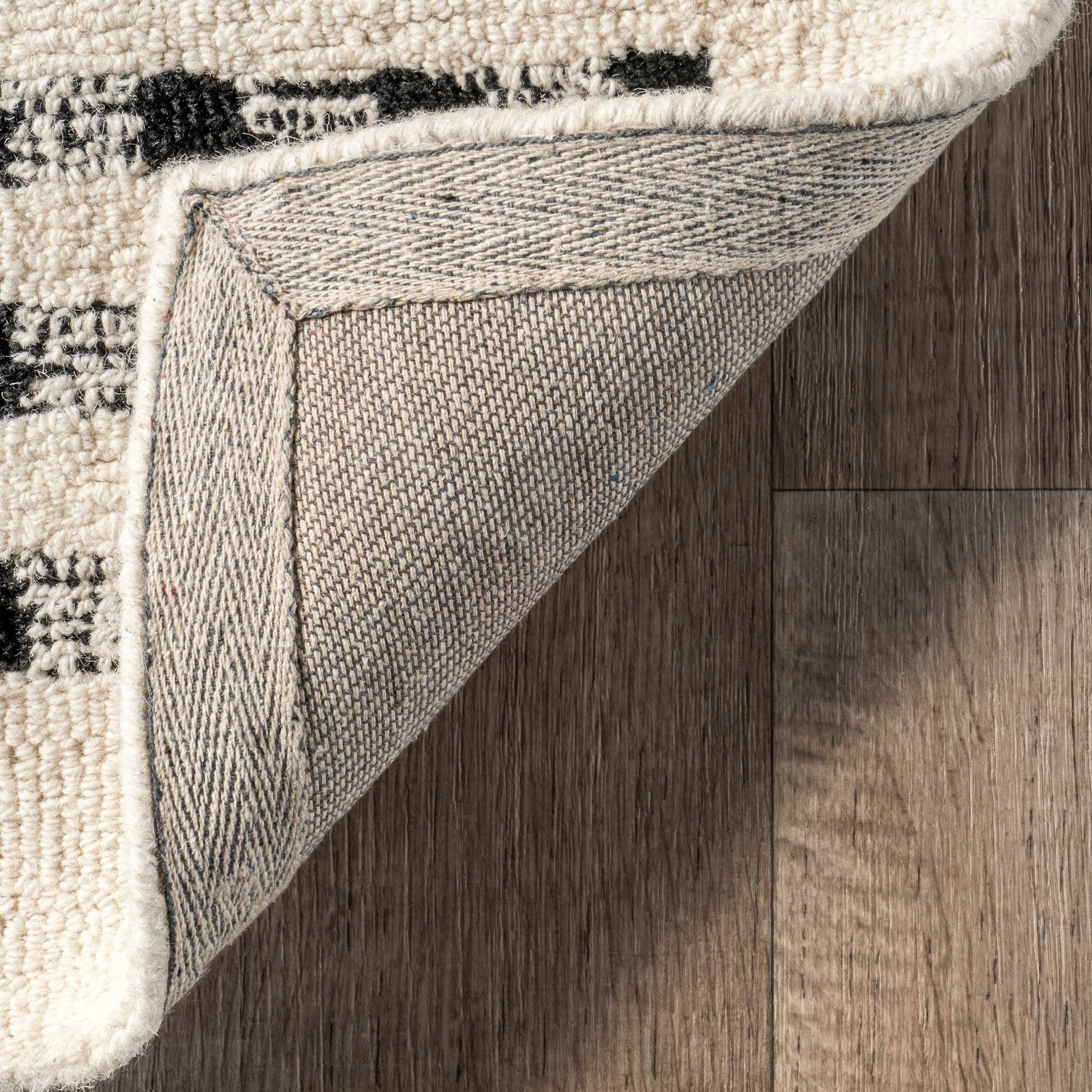 Ivory Adahlia Checkered Wool Area Rug for wholesale on Faire5