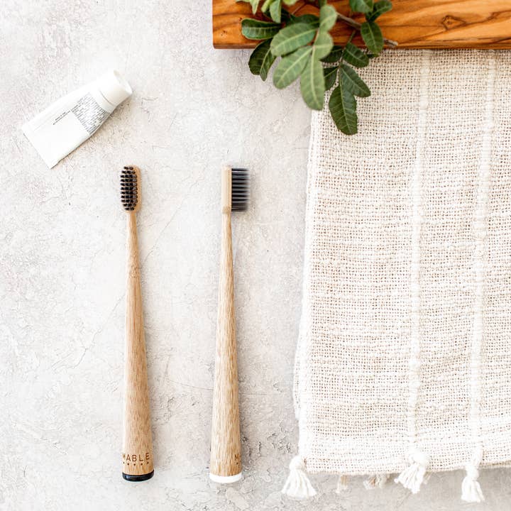 MABLE - Wholesale Toothbrush - Bamboo Toothbrush, by MABLE - Two Pack - Charcoal Bristles3