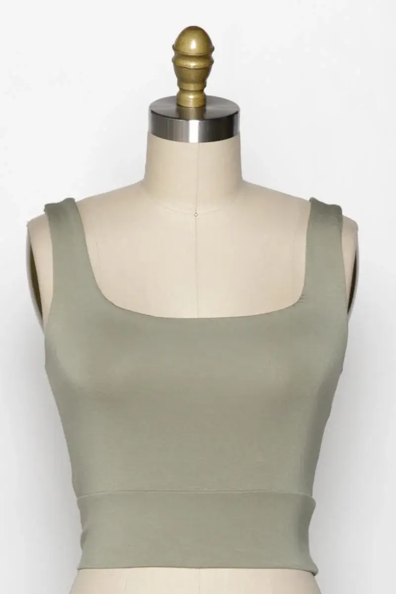 Final Touch - Wholesale Knit Top - Women's - Square Neck Fitted Crop Top - T1685944