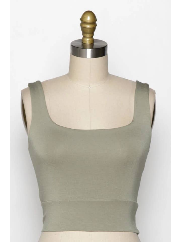 Final Touch - Wholesale Knit Top - Women's - Square Neck Fitted Crop Top - T1685944