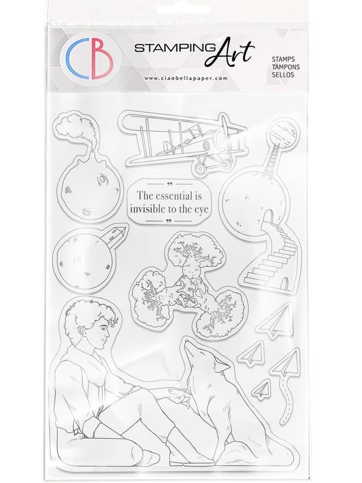 Ensemble de tampons transparents Ciao Bella 15,2 x 20,3 cm L'essentiel est invisible pour la vente par Ecstasy Crafts Distributing