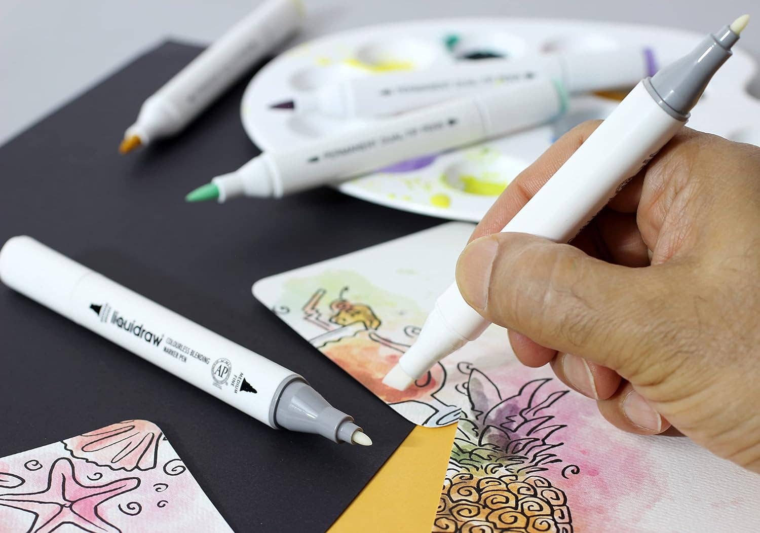 Liquidraw – wholesale Marker – Liquidraw Colourless Blender Marker Set of 3, Dual Tip Marker, Colourless Blender Pen Alcohol Colorless Blending Graphic Marker For Art, Illustration, Animation, Portrait, Sketching, Drawing, Design6