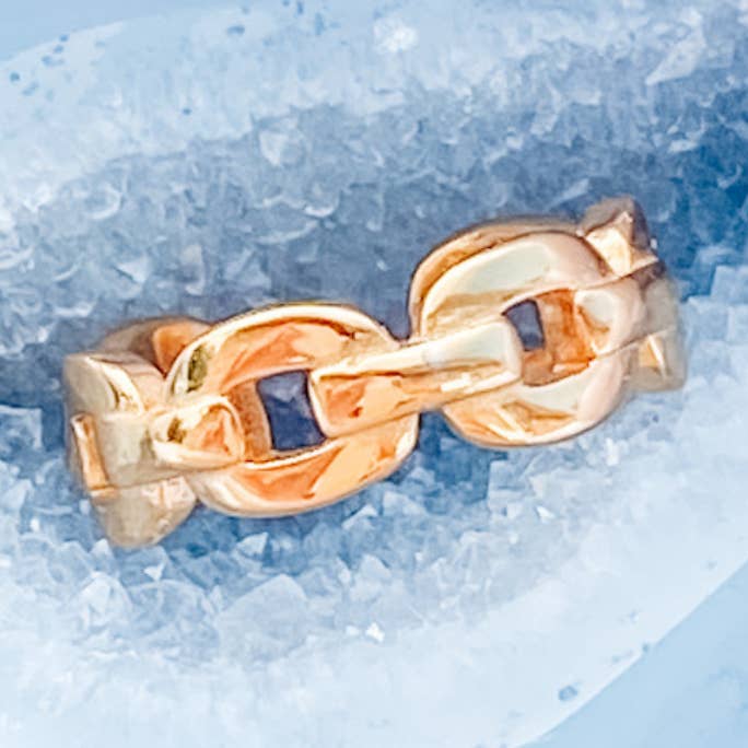 Hallie - 18 k guld åben Link kæde øre manchet for engroshandel hos Izzy + Jo