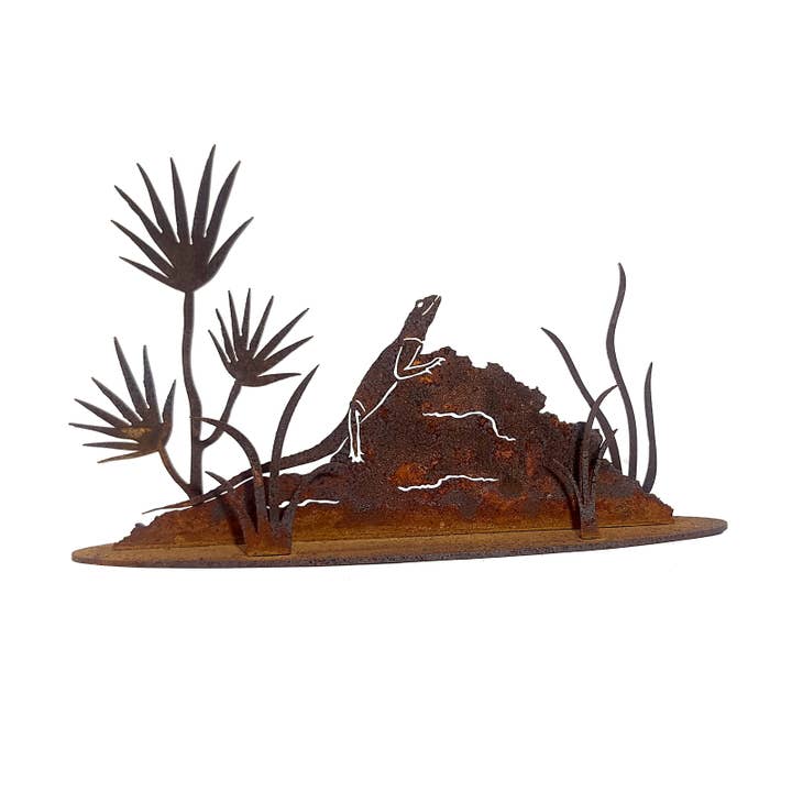 Overwrought - Wholesale Decorative Tabletop Object - Small Lizard on Rock Stand