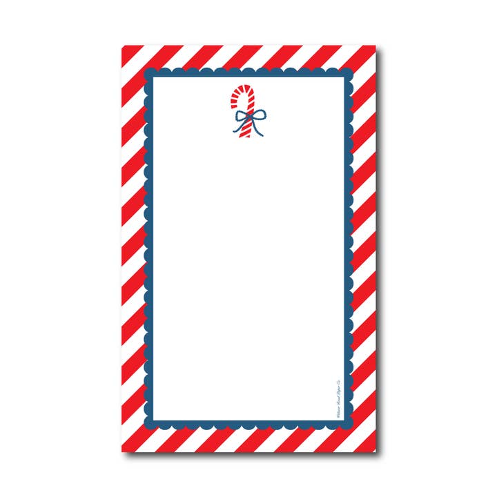 Candy Cane Notepad Red/Navy - N580012 for wholesale by Webster Road Paper Co