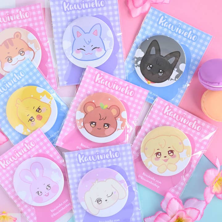 Kawineko – wholesale Nål och knapp för kavajslag – Ani teez tecknade djur kpop knappar söt merch pirat
