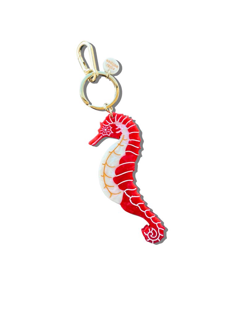 Solar Eclipse – wholesale Keychain – Women's – Hand-painted Seahorse Bag Charm + Keychain | Eco-Friendly3