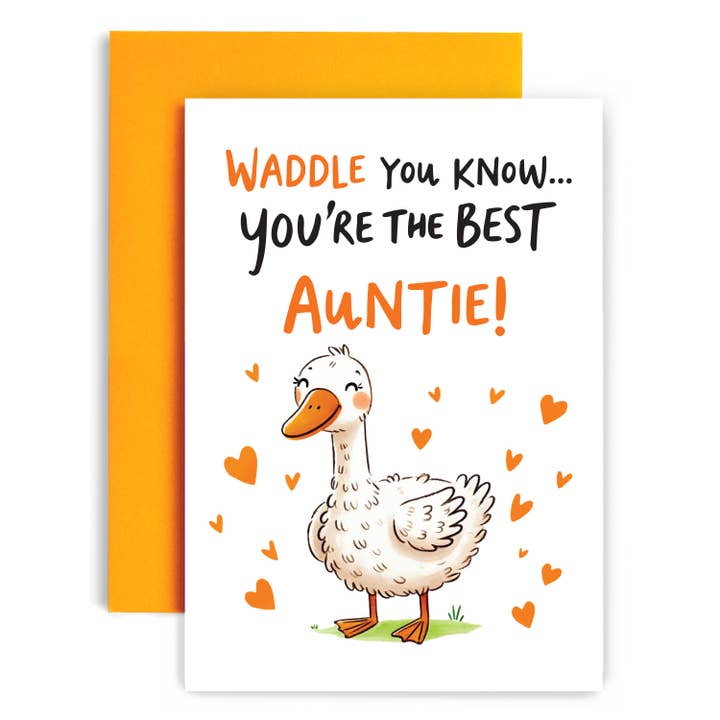 Waddle you Know you're the Best Cute Goose Birthday Card for wholesale by Huxters