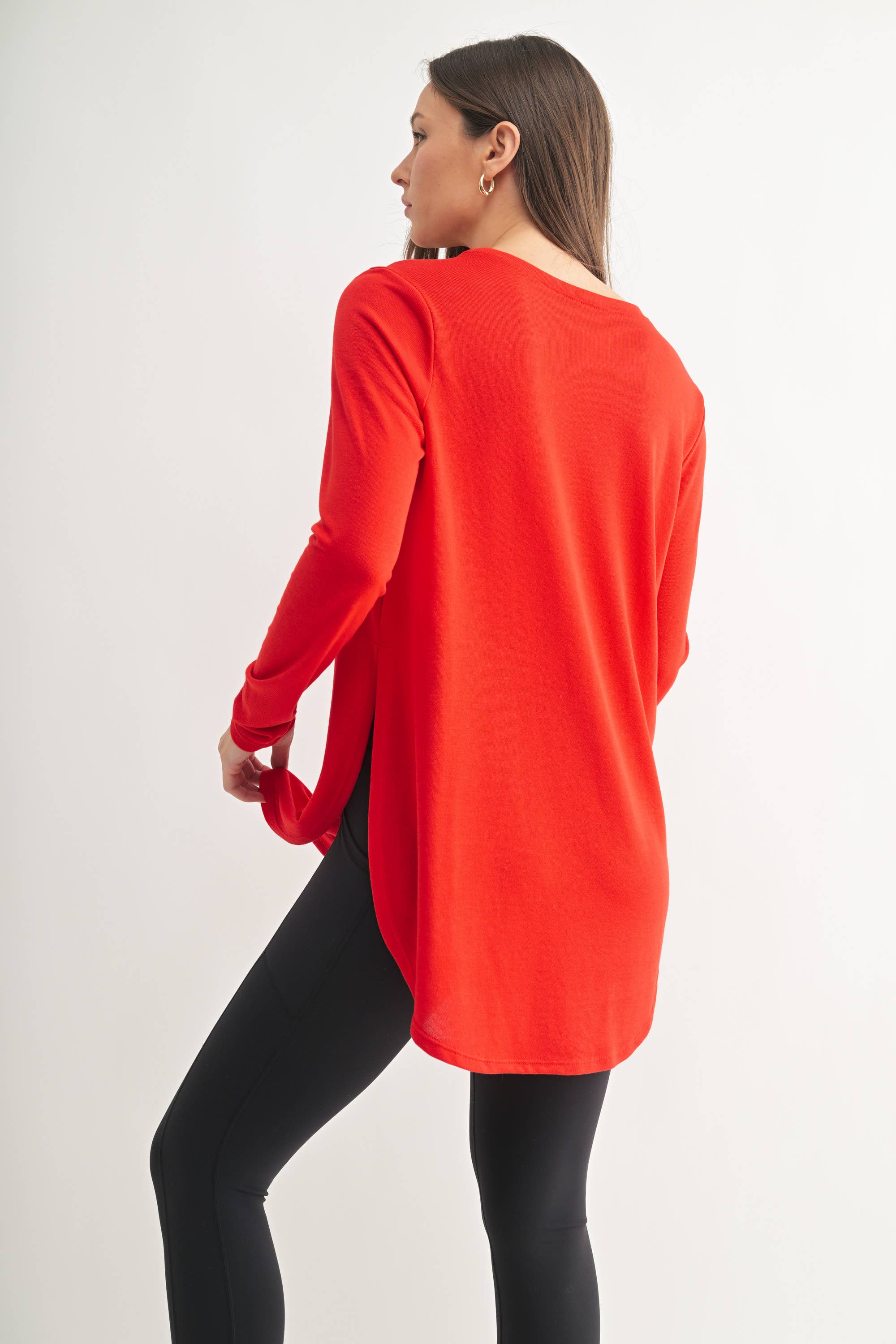 Mono B - Wholesale Tunic - Women's - Long Sleeve Flow Top with Side Slit6