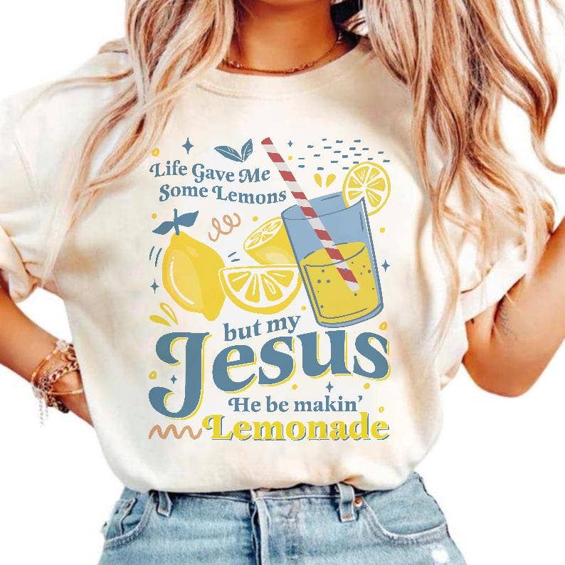 Glaime - Wholesale T-Shirt (Graphic) - Women's - Life Gave Me Some Lemons Comfort Colors Tee, Lemon Sweater2
