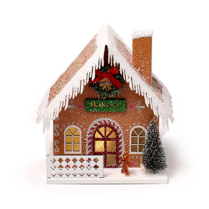 Puckator EU - Wholesale Ornament - Gingerbread Bakery Christmas House LED Decoration1