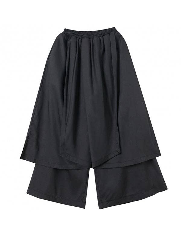 SVART Breda ben beskurna enfärgade avslappnade byxor culotte för wholesale på Faire6