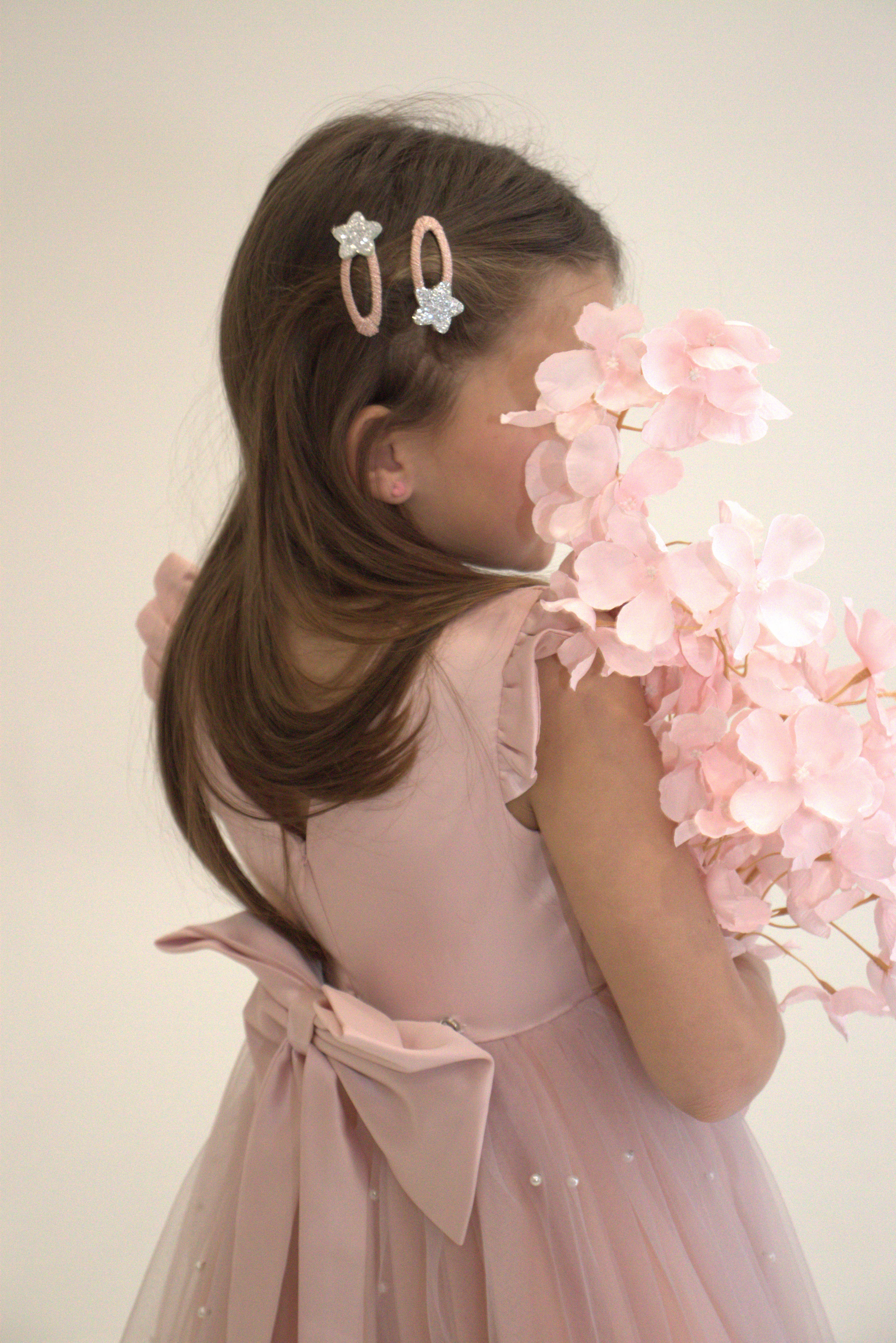 Yuko B – wholesale Barrette – kids – Children's Glitter Barrettes - Blue Stars - Paris Collection8