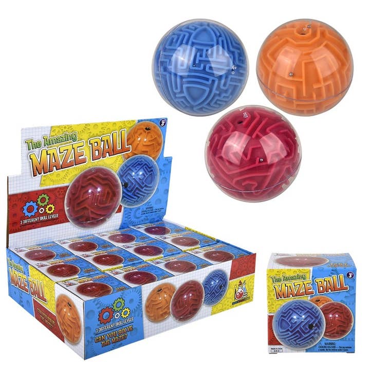 Maze Ball Asmt LLB kids toys for wholesale by La Luna Bella - Toys