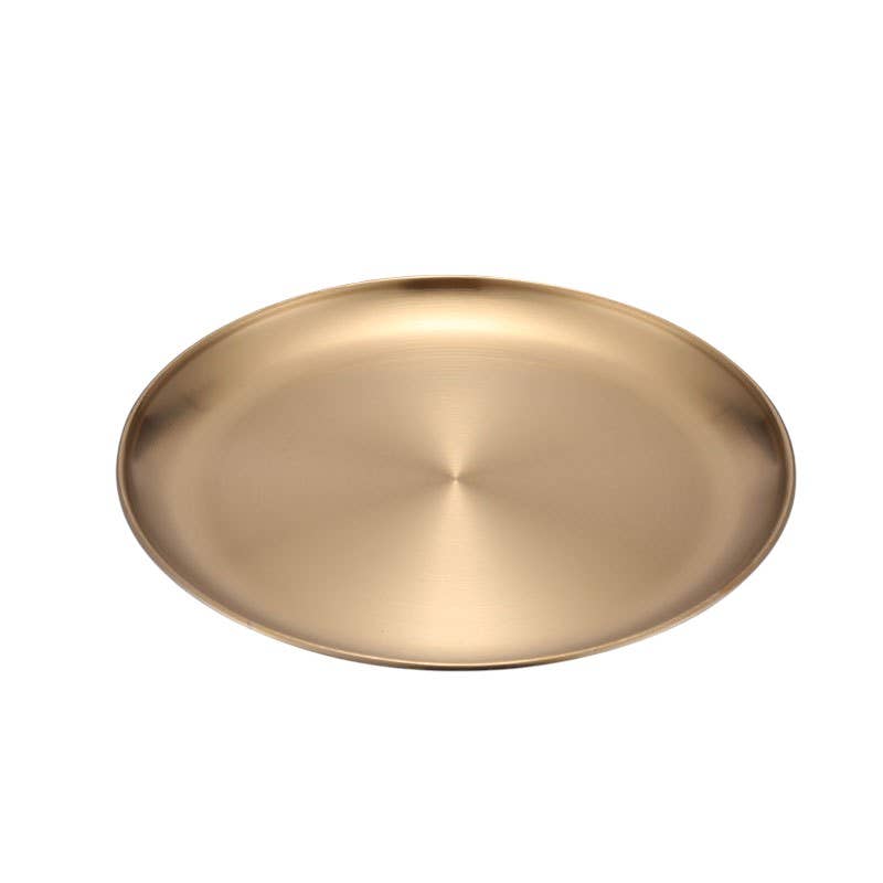 Homerely (We Cover All Import Duties) – wholesale Dinner plate – Elegant Gold Stainless Steel Dining Plates2