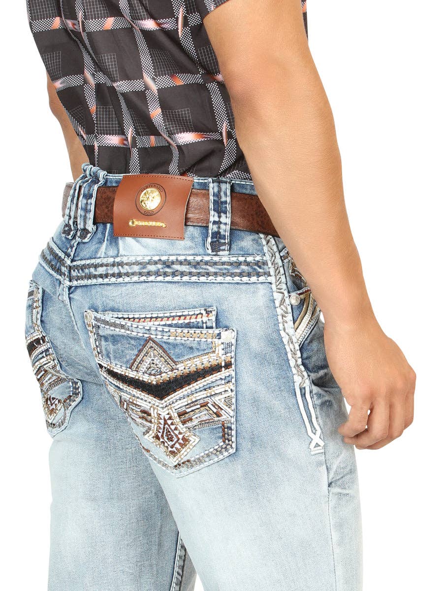 El General Western Wear - Vendita all'ingrosso Jeans - Uomo - Pantaloni Uomo Centenario in denim premium con taglio boot - Blu medio 455334