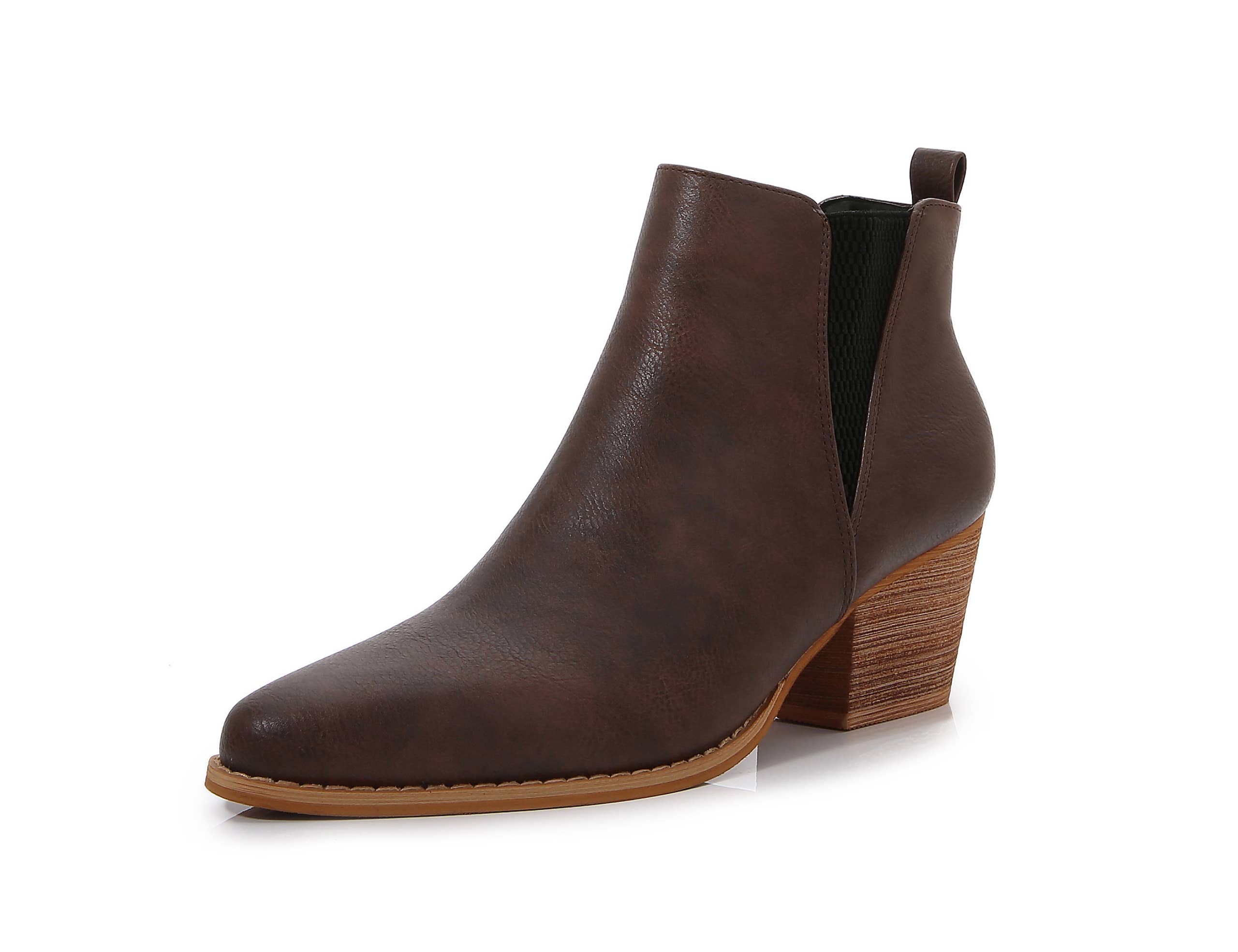 Shop Lev - Wholesale Booties - Women's - [PACK] Women Wooden Heel Slip on Casual Ankle Boots4