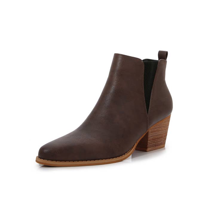 Shop Lev – Botins - Mulher por atacado – Botas femininas casuais de cano curto com salto de madeira - kit4