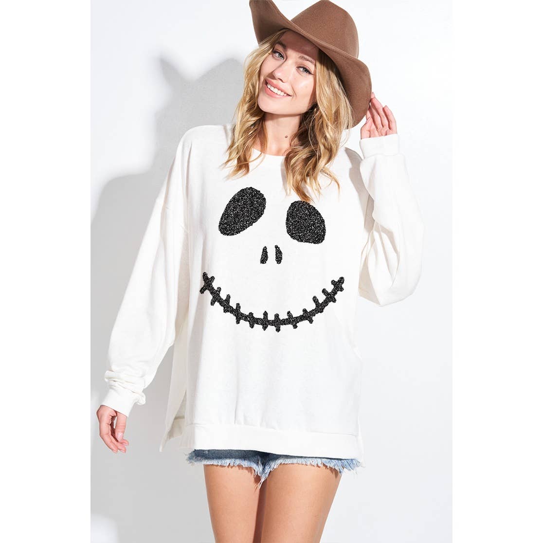 Phil Love - Wholesale Graphic Sweatshirt - Women's - Ghost face print tri blend sweatshirts0