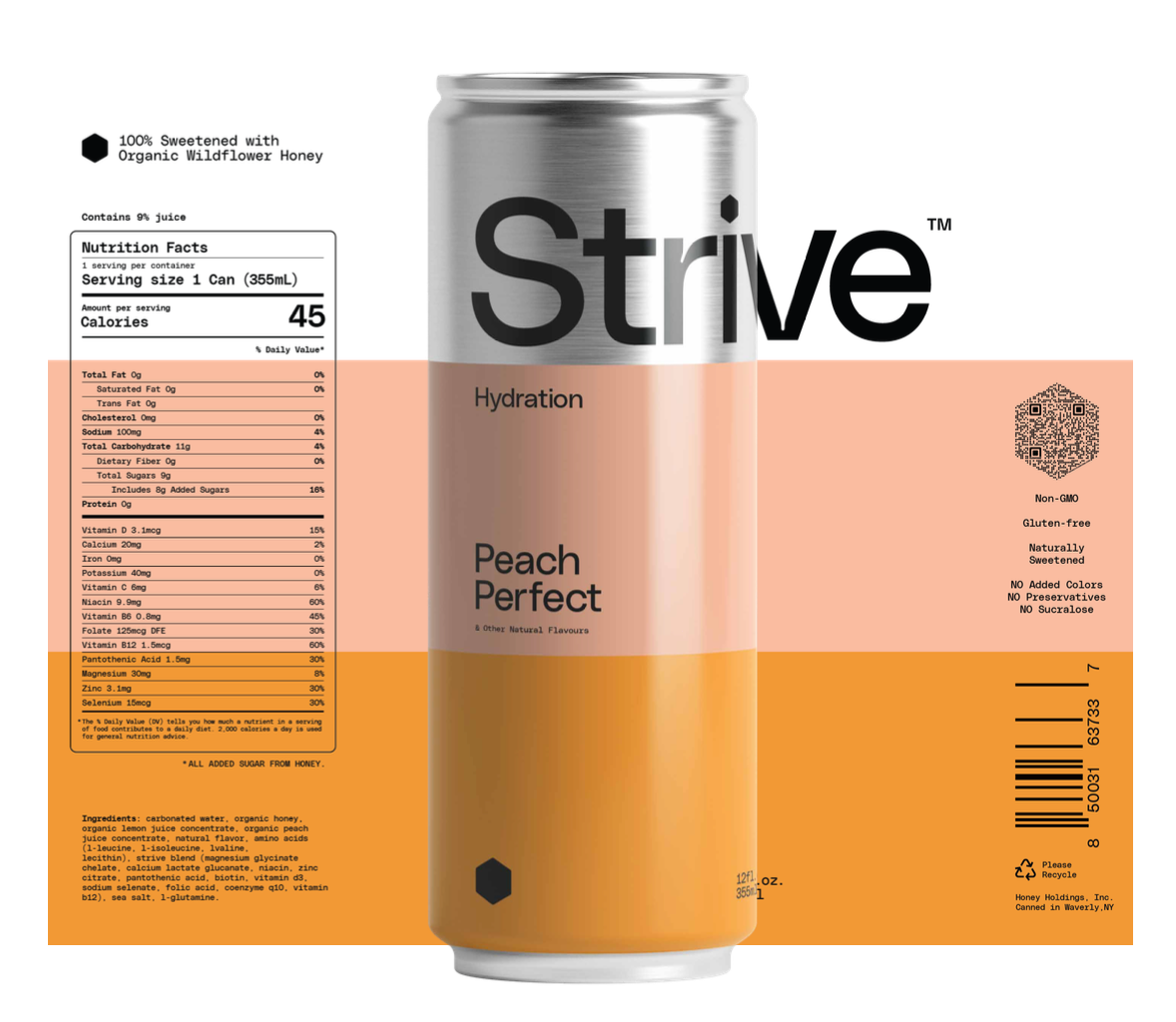 Strive Soda - Wholesale Soda/Carbonated Drink - Strive Soda - Peach (12 pack)1