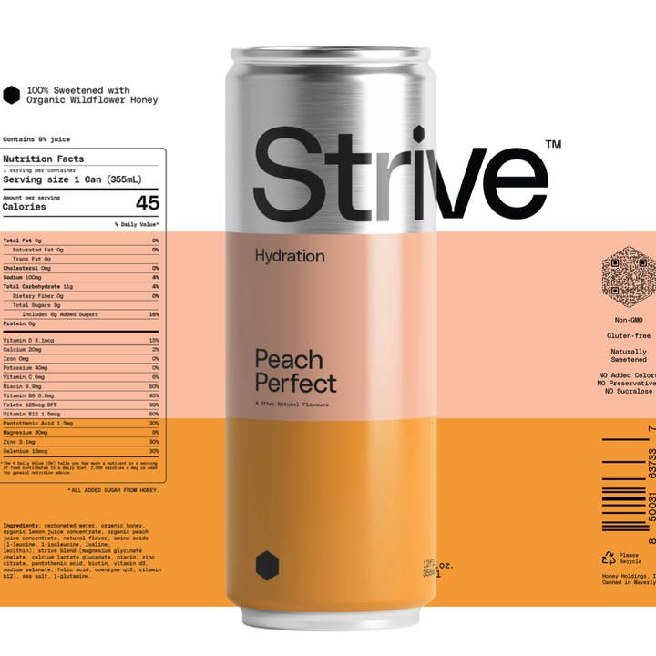 Strive Soda - Wholesale Soda/Carbonated Drink - Strive Soda - Peach (12 pack)1