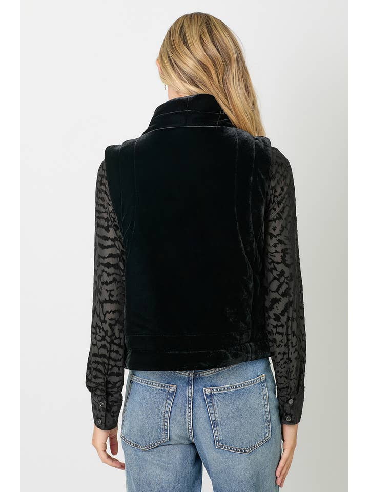 Mystree - Wholesale Outerwear Vest - Women's - 60301 Velvet Puffer Vest