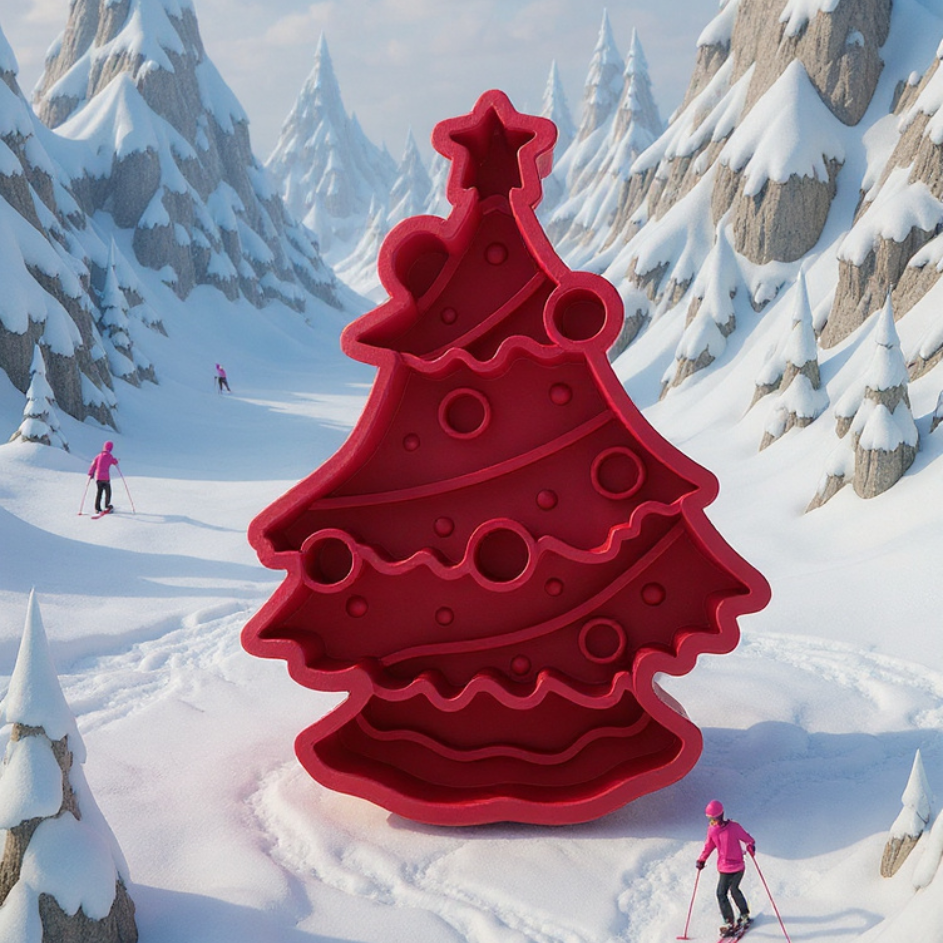 Barks and Brownies - Wholesale Pet Bowl - Cat/Dog - Christmas Tree Slow Feeder + Lickmat 2in1 - (Red or Green) 2