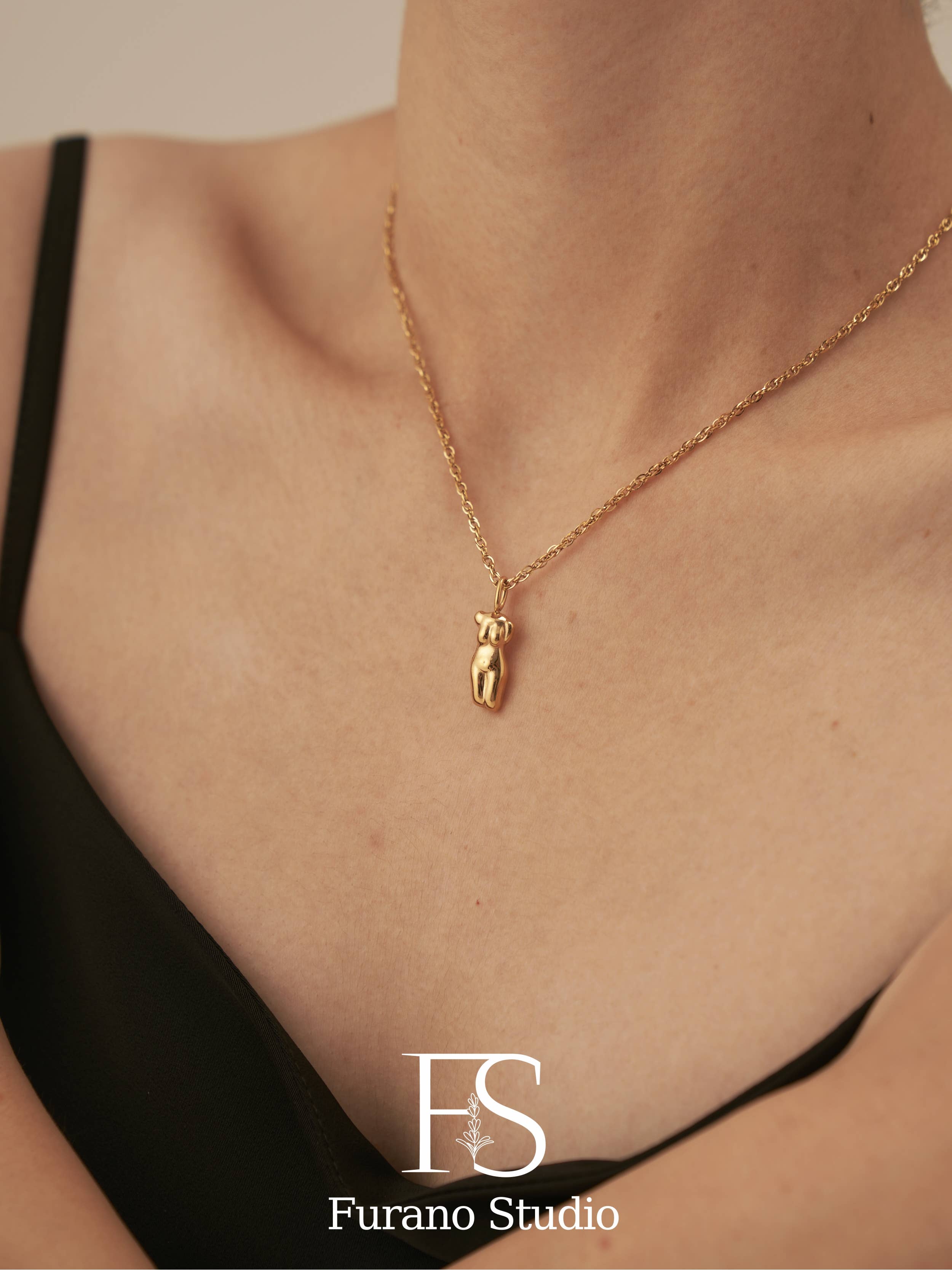 Furano Studio - Wholesale Pendant/Charm Necklace - 18K Gold Filled Female Body Pendant Necklace5
