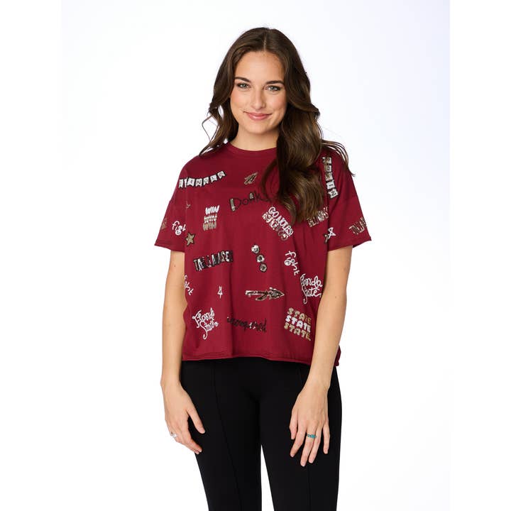 La camiseta FSU Sequin Spirit para venta al por mayor de Stewart Simmons
