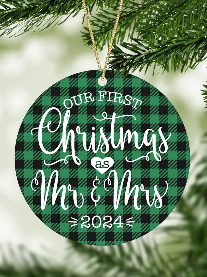 Our First Christmas as Mr. and Mrs. 2024 Christmas Ornament for wholesale by SHY Designs, LLC
