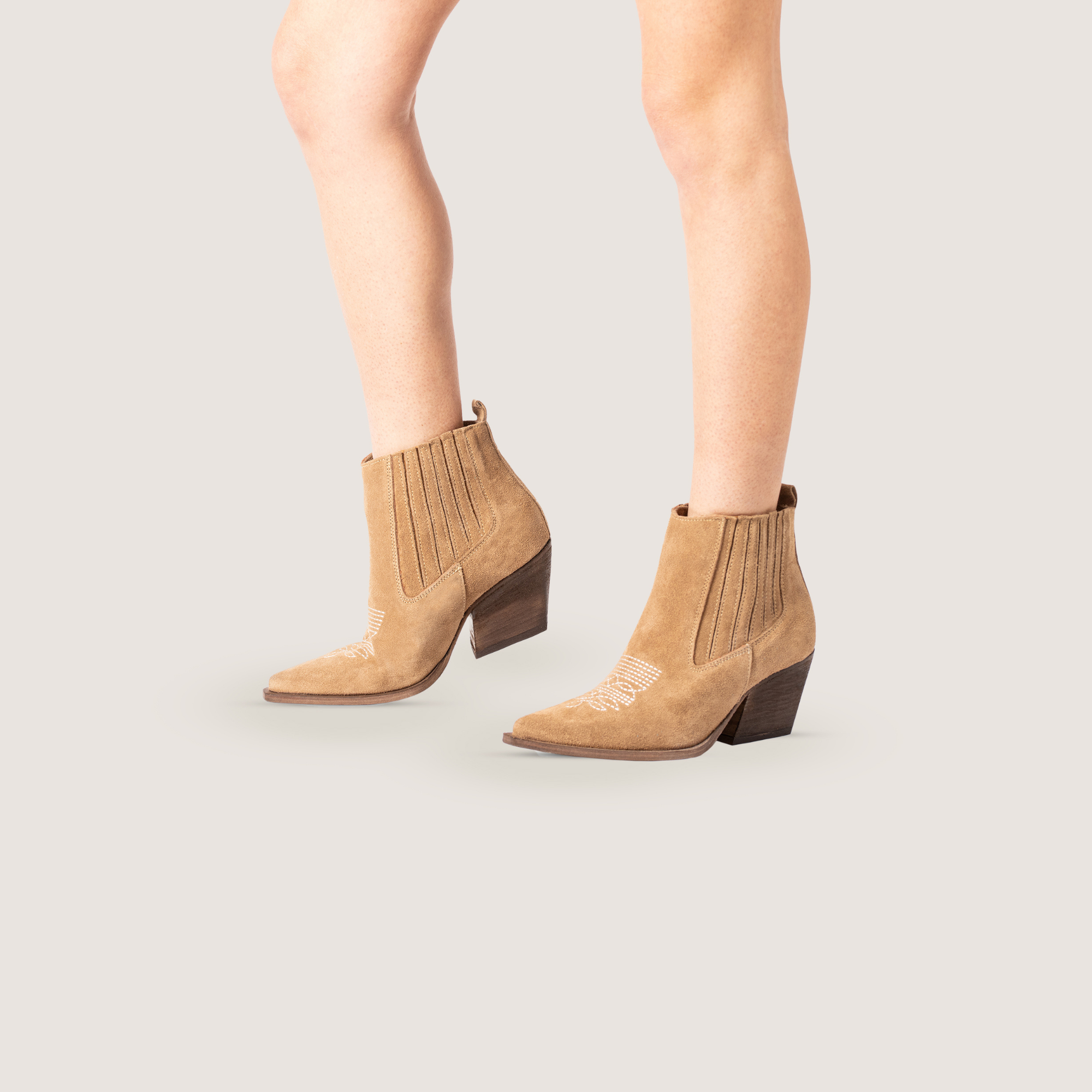 Kali Shoes – Großhandel Cowboystiefel  Damen – Texani Sandy Taupe Stiefeletten3