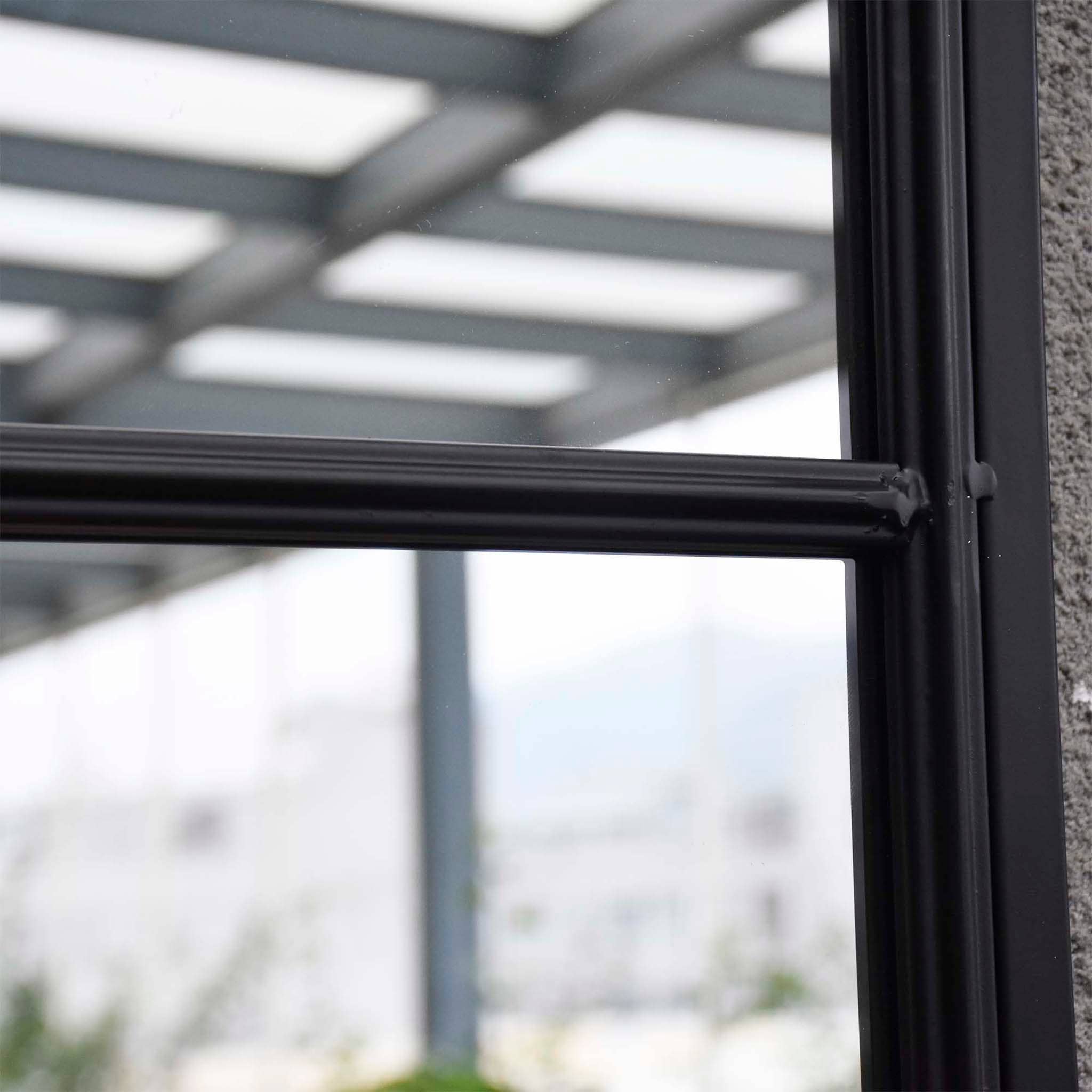 Paris Loft Inc - Vente Miroir mural - Miroir mural rectangulaire noir à 4 panneaux style ferme3